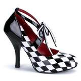 Zwart Wit 10,5 cm HARLEQUIN-03 damesschoenen met hoge hak
