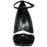 Zwart Wit 11,5 cm retro vintage BETTIE-22 damesschoenen met hoge hak