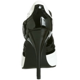 Zwart Wit 13 cm SEDUCE-458 Oxford damesschoenen met hoge hak