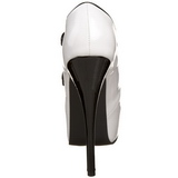 Zwart Wit 14,5 cm Burlesque TEEZE-23 damesschoenen met hoge hak