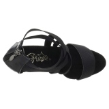 Zwart elastische band 15 cm DELIGHT-669 pleaser schoenen met hak