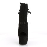 Zwart faux suede 18 cm ADORE-1018FS paaldans enkellaarsjes