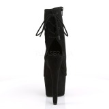 Zwart faux suede 18 cm ADORE-1018FS paaldans enkellaarsjes