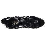 Zwart gladiator 15 cm DELIGHT-682 Sandalen met Hoge Hak