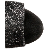 Zwart glitter 18 cm ADORE-1018G dames enkellaarsjes met plateauzool