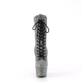 Zwart glitter 18 cm ADORE-1040GR dames high heels boots plateau