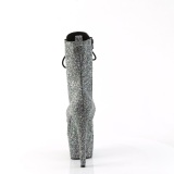 Zwart glitter 18 cm ADORE-1040GR dames high heels boots plateau