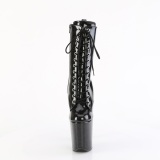 Zwart glitter 20 cm dames high heels boots plateau
