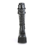 Zwarte Vegan 11,5 cm DemoniaCult KERA-200 gothic plateaulaarzen
