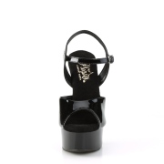 Zwarte hakken 15 cm EXCITE-609 pleaser sandalen hoge hakken plateau