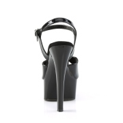 Zwarte hakken 15 cm GLEAM-609 pleaser sandalen hoge hakken plateau