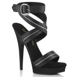 Zwarte hakken 15 cm SULTRY-619 vegan sandalen hoge hakken plateau