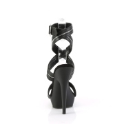 Zwarte hakken 15 cm SULTRY-619 vegan sandalen hoge hakken plateau