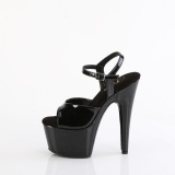 Zwarte hoge hakken 18 cm ADORE-709GP glitter plateau hoge hakken