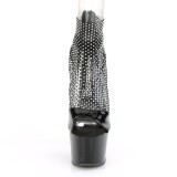 Zwarte hoge hakken 18 cm ADORE-765RM glitter plateau hoge hakken
