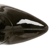 Zwarte laklaarzen 13 cm SEDUCE-2000 naaldhak laarzen met puntneus