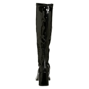 Zwarte laklaarzen 7,5 cm GOGO-300 Dameslaarzen hakken voor heren