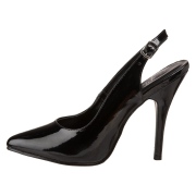 Zwarte lakpumps 13 cm SEDUCE-317 slingback pleaser pumps met puntneus