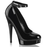 Zwarte lakpumps 15 cm SULTRY-686 enkelband pumps met hoge hakken