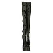 Zwarte plateaulaarzen lakleer 13 cm - jaren 70 boots hippie kinky disco - plateau laklaarzen