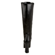 Zwarte veterlaarzen vinylleer 10 cm - jaren 70 gogo hippie boots kinky disco - plateau vinyllaarzen