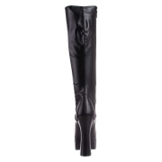 Zwarte veterlaarzen vinylleer 13 cm - jaren 70 gogo hippie boots kinky disco - plateau vinyllaarzen