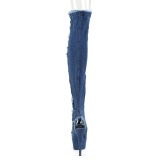 canvas 15 cm DELIGHT-3030 overknee laarzen met hoge hakken